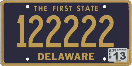 Delaware License Plate Format