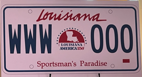 Louisiana License Plate Format and Design
